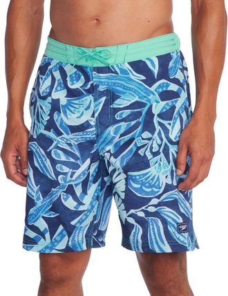 Speedo Bondi Basin Boardshorts Men Peacoat 20 Drawstring Swimwear FTS1620