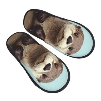 Generic Camping Slippers Cute Otter Soft Plush Slippers Non-Slip Anti-Slide Slipper For Holiday Ladies Indoor M