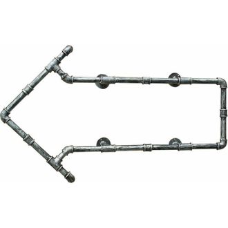 bhp Scaffale da parete Scaffale sospeso Scaffale da soggiorno Tubi industriali Pfeil, metallo, LxH 101x59 cm BHP 991047