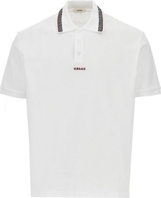 Versace Cotton polo shirt with Greca motif Man XL