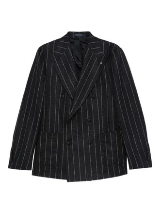 Tagliatore Gestreepte blazer met dubbele rij knopen - Zwart