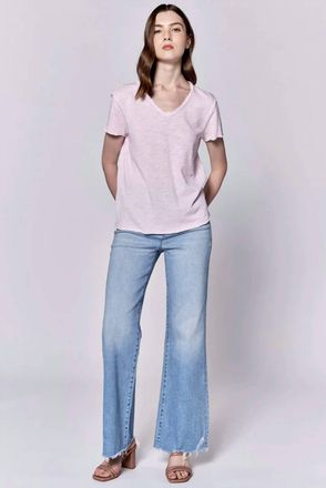 Dear John Denim Vanya V-Neck Slub Tee In Pink