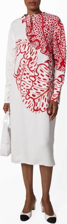 Ferragamo Ferragamo Long Sleeve Floral Print Midi Dress