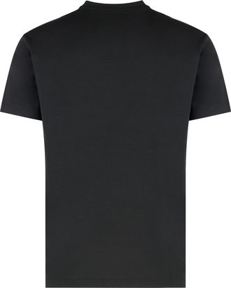 Emporio Armani Mens Logo Print T-Shirt Black Viscose T-Shirts And Polos