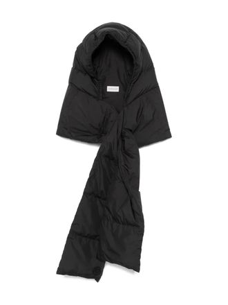 Moncler hooded scarf - women - Polyester/Polyester - One Size - Black