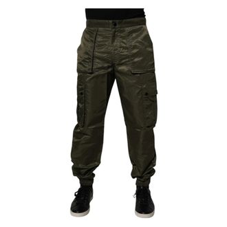 Dolce & Gabbana Dark Green Nylon Cargo Trousers