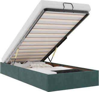 vidaXL Estructura De Cama Otomana Sin Colch&oacute;n Terciopelo Verde Oscuro Vidaxl