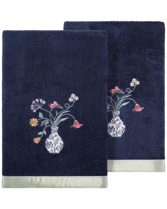 Linum Home Textiles 100% Turkish Cotton Stella 2Pc Embellished Bath Towel Set