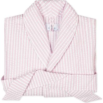Matouk Matteo Stripe Robe in Pink at Nordstrom, Size X-Large