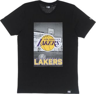 New Era New Era, T-Shirts, male, Black, Size: XL NBA Photographic Tee Loslak Black