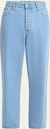 Dries Van Noten Mens Pine Bleached Wide-Leg Jeans