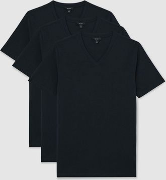 Reiss Navy Dayton Pack-pack Cotton V-neck Tailored-fit T-shirts, XL