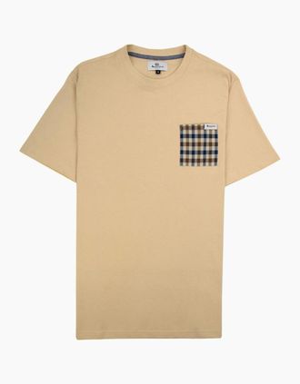 Aquascutum Mens Aquascutum Active Club Check Pocket T Shirt Beige 03 - Tan - Size: 44