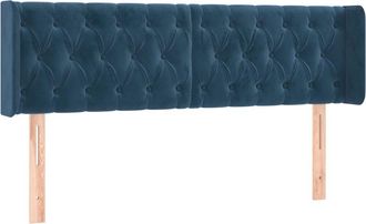 vidaXL Cabecero De Terciopelo Azul Oscuro 147x16x78/88 Cm Vidaxl
