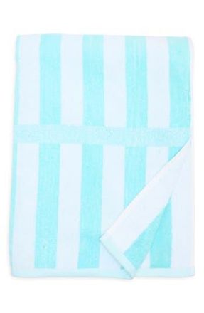 Calvin Klein Stripe Beach Towel in Water Ballet/white at Nordstrom Rack