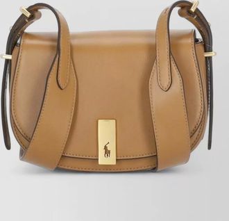 Ralph Lauren saddle shape leather shoulder bag flap