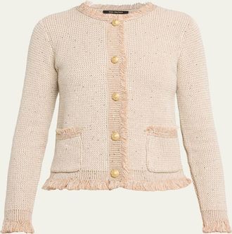 Kobi Halperin Kailey Fringe-Trim Sequin Knit Sweater