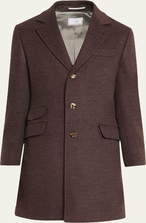 Brunello Cucinelli Mens Traditional-Fit Wool Overcoat