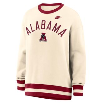 Nike Alabama Legacy Nike Womens College Oversized Pullover Crew in Brown | 040H0ID3ABV-526