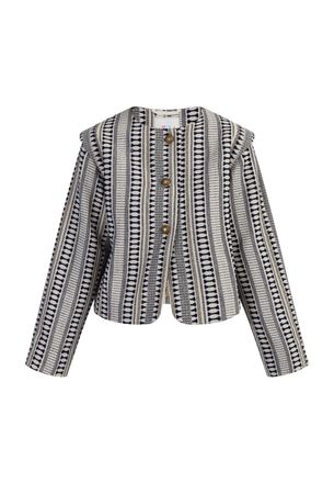 Izia Kort blazerjack Dames Donker marineblauw gebroken wit