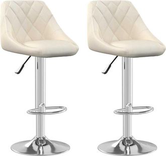 vidaXL Vidaxl - Taburete De Cocina 2 Unidades De Terciopelo Crema