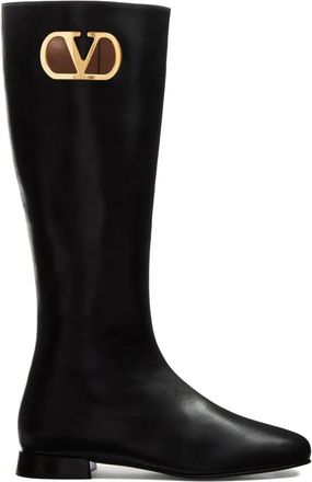Valentino Garavani VLogo Signature leather boots - women - Calf Leather/Calf Leather/Calf Leather - 37.5 - Black