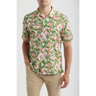 Tommy Bahama Bahama Coast Wild Grove IslandZone Short Sleeve Button-Up Shirt in Cloud at Nordstrom, Size Xxx-Large