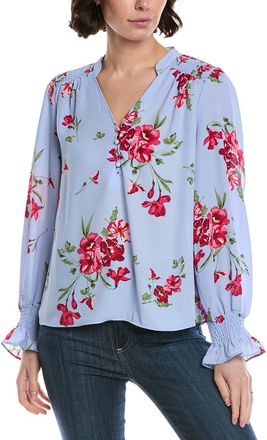 CeCe by Cynthia Steffe Cece Half Placket Smocked Top