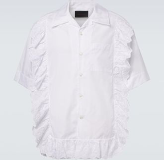 Simone Rocha Camicia in popeline di cotone con volant