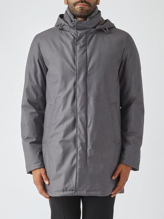 Herno Knee-Length Hooded Windbreaker with High Collar