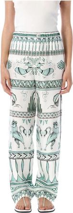 Fabiana Filippi Zijden Twill Gedrukte Broek - Dames - Wijde Broeken - Veelkleurig - S - Broeken