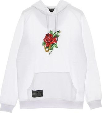 Dolly Noire Roze hoodie met verstelbare trekkoord capuchon - Heren - Hoodies - Wit - XL - Katoen - Hoodies & sweatvesten