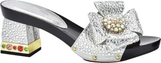 Generic Womens Rhinestone Flowers Party Set Italian Luxury Wedding Shoes and Matching Evening Handbag