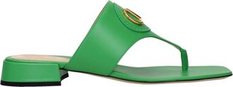 Valentino Garavani Groene Leren Flip-Flopsandalen
