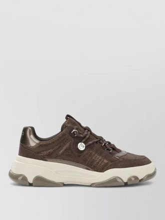 Pinko leather paneled low-top sneakers