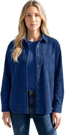 Roaman's Corduroy Button Front Shirt in Evening Blue at Nordstrom, Size 18