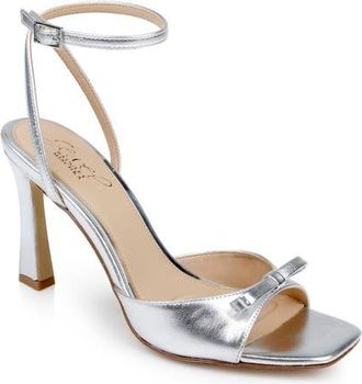Badgley Mischka Elisha Ankle Strap Sandal in Silver Metallic at Nordstrom, Size 6.5