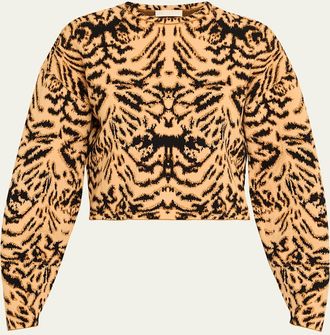 Ulla Johnson Cade Printed Jacquard Knit Pullover