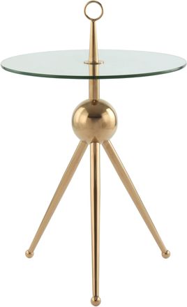 Kayoom Beistelltisch »Ontario 325, Runde Glasplatte aus Sicherheitsglas, 100% Edelstahl« 1 Stk. tlg. Minimalistisch, Gestell in Tripod-Design, mit Tragering