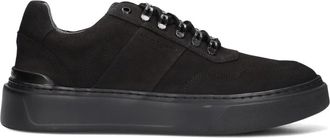 Stefano Lauran Zwarte Leren Heren Sneakers Star 003 - Heren - Sneakers - Zwart - 48 EU - Wol - Schoenen