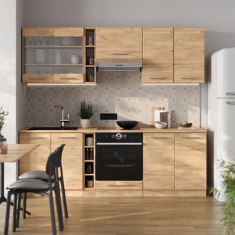 Vicco Cucina Componibile Fame-line, Quercia Dorata, 235 Cm Senza Piano Di Lavoro, Vicco