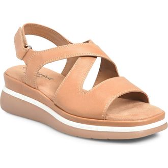 COMFORTIVA Amethyst Slingback Platform Wedge Sandal in Caramel at Nordstrom, Size 6.5