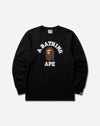 A Bathing Ape Men s College Longsleeve T-Shirt Black
