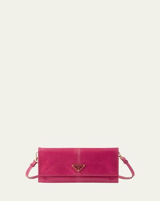 Prada Leather Wallet with Shoulder Strap