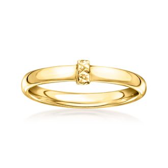 Canaria Canaria Italian 10kt Yellow Gold Diamond-Cut Ring