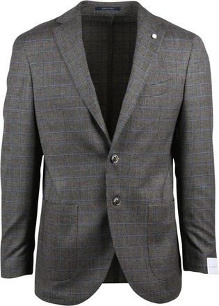 Luigi Bianchi Mantova Jassen, Heren, Bruin, XL, Wol, Giacca Stondata