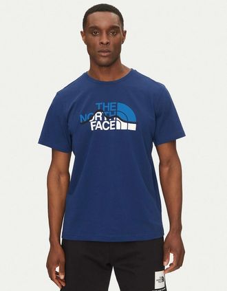 The North Face Mens The North Face Mountain Line Estate Blue T-Shirt - Navy - Size: 36