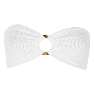 MC2 Saint Barth Bikinis, female, White, Size: S/M Crinkle Bandeau Top