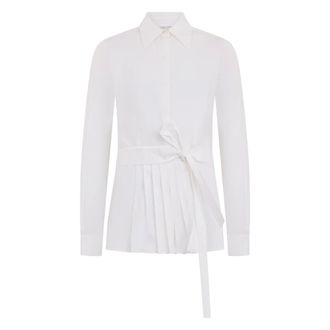 Alberta Ferretti Dames, Blouses & Shirts, Wit, Maat: S Katoen