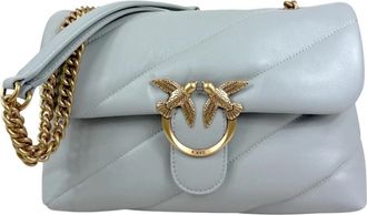 Pinko Love Puff Classic Bag - Dames - Schoudertassen - Grijs - ONE Size - Katoen - Tassen